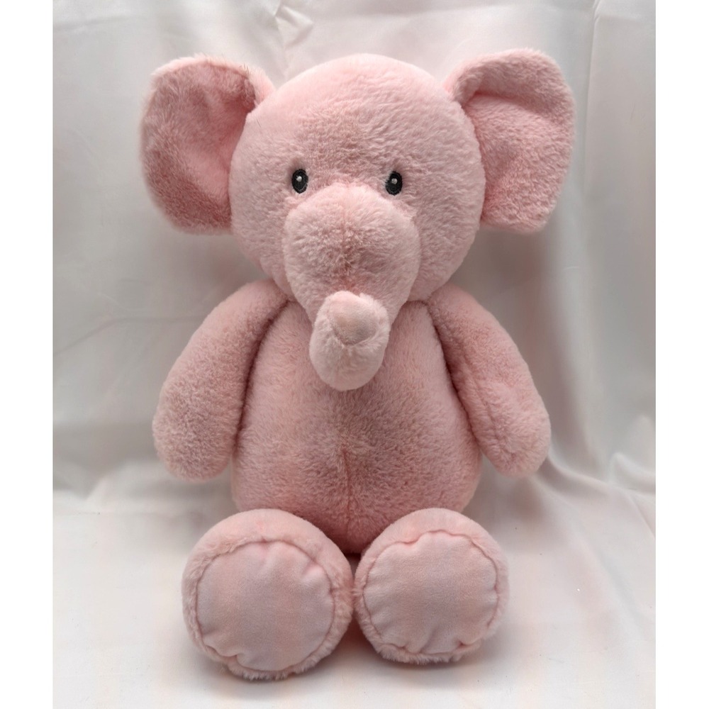 KellyToy Pink Elephant 17" Plush Stuffed Animal Baby Toy Rattle Crinkle‎ Ears